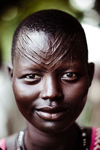 Portrait Of A Young Mundari Woman With Facial Scarification South