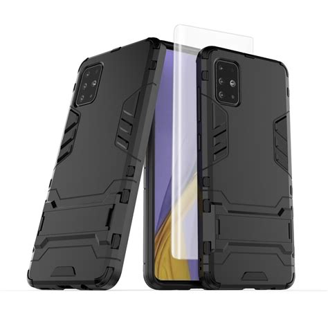 Dteck Rugged Case For Samsung Galaxy A71 5G With Tempered Glass Screen