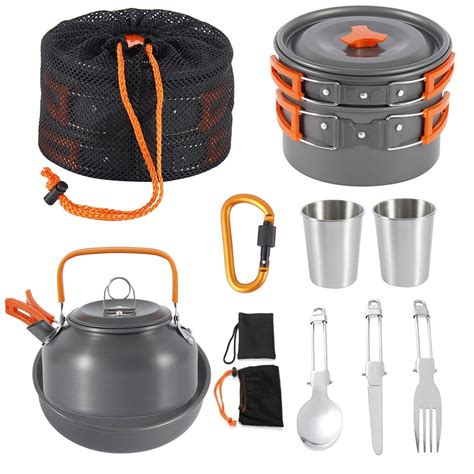 Willstar Camping Cookware Kit Outdoor Aluminum Cooking Set For To