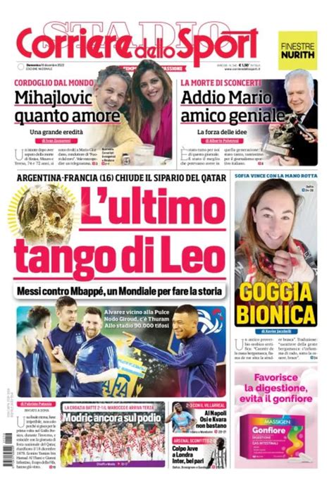 Prima Pagina Corriere Dello Sport Lultimo Tango Di Leo Pianeta Milan