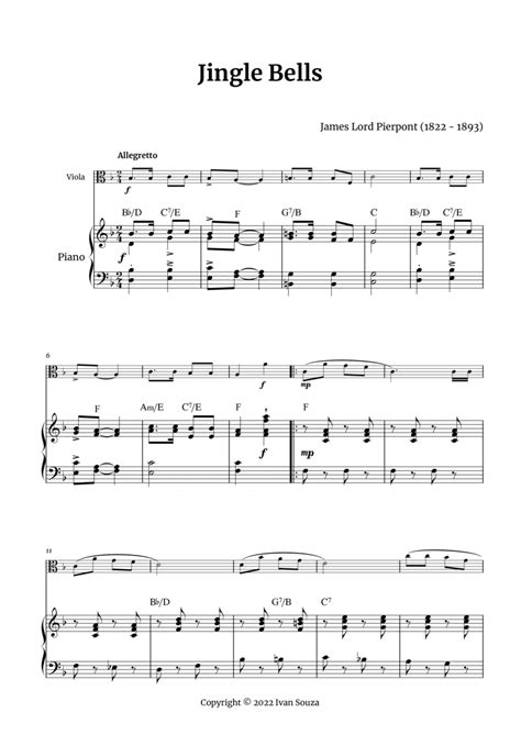 Jingle Bells Viola Digital Sheet Music Sheet Music Plus