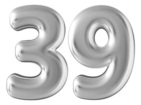 Silver 3d Number 39 36304392 Png