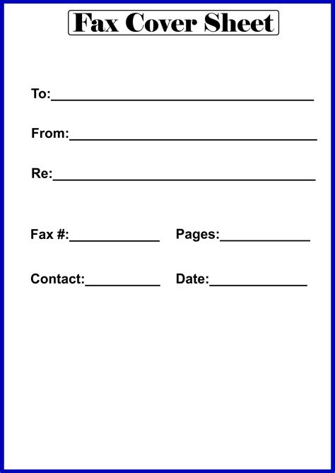 Free Printable Generic Fax Cover Sheet Printable Form Templates And