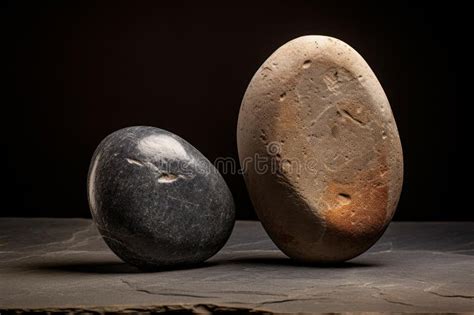 Contrasting Zen Stones On Dark Background Stock Illustration