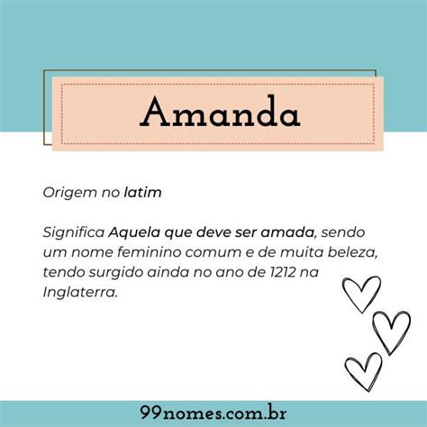 Significado Do Nome Amanda 99 Nomes