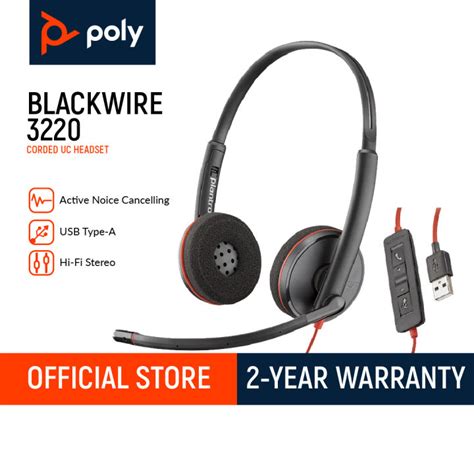 Plantronics Poly Blackwire C3220 3220 Usb Headset With Noise Canceling Microphone Lazada Ph