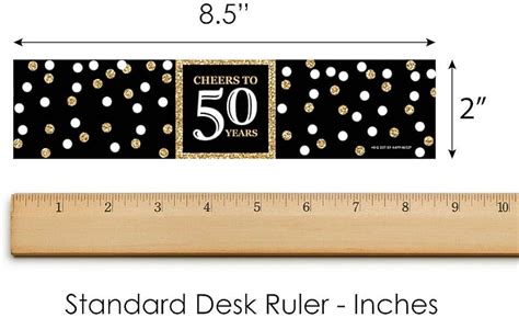 Printable Black And Gold 50th Birthday Water Bottle Labels