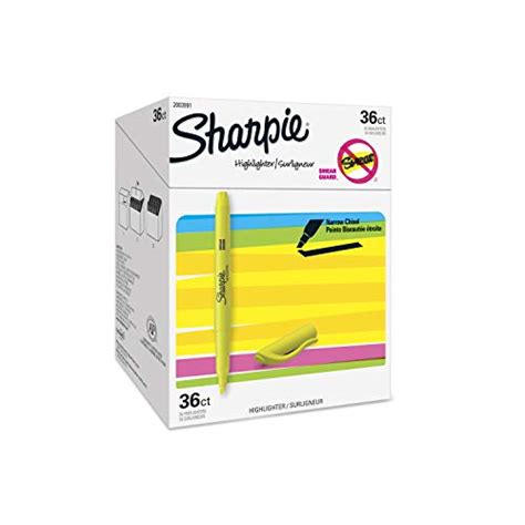 Sharpie Pocket Highlighters Chisel Tip Fluorescent Yellow 36 Count