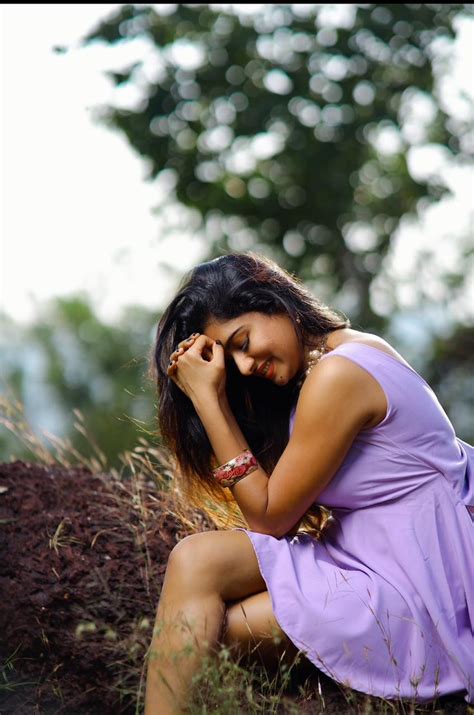 Akshatha Srinivas Hot Pics In Purple Short Dress South Indian Actress