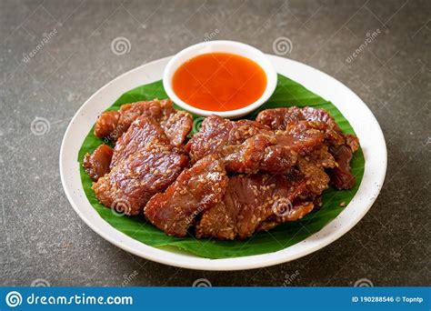 Sun Dried Pork With Sauce Stock Photo Image Of Fried 190288546