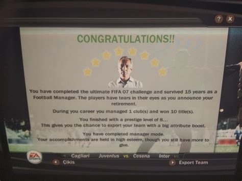 Today I Just Completed Fifa 07 Career Mode Rfifacareers