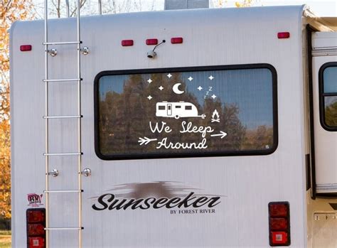 Funny Rv Decal We Sleep Around Custom Rv Decal Camper Etsy