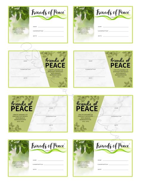 JW Circuit Assembly 2023 Friends Of Peace Printable Badges Etsy Canada