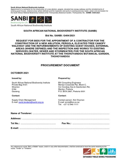 Tender Document | PDF 