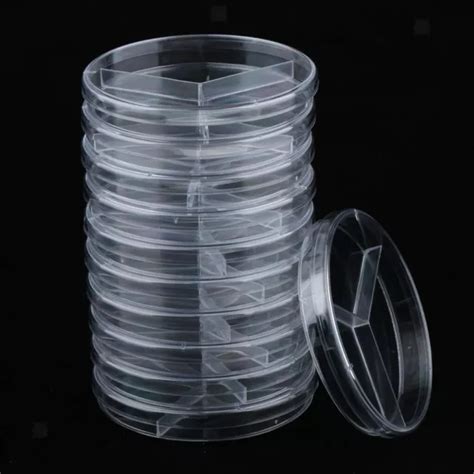 Pcs Plastic Sterile Petri Dishes Bacteria Culture Dish With Lids