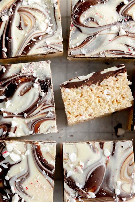 Peppermint Bark Rice Krispie Treats Broma Bakery