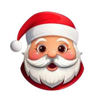 Lindo Santa Cara Plano Estilo Caricatura Claus En Navidad PNG Dibujos