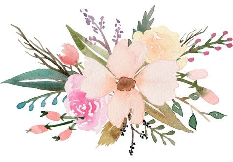 Flowers Floral Watercolor Watercolour Flower Bouquet Clip Art