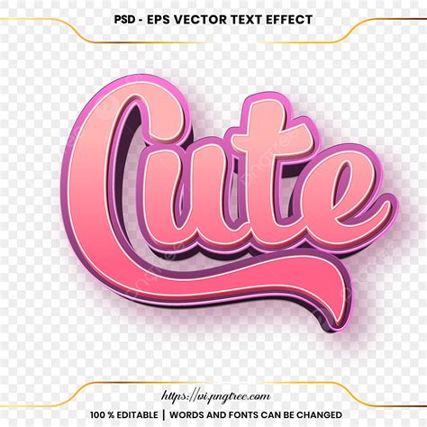 Editable Text Effect Vector Png Images Beautiful Cute Text Effects