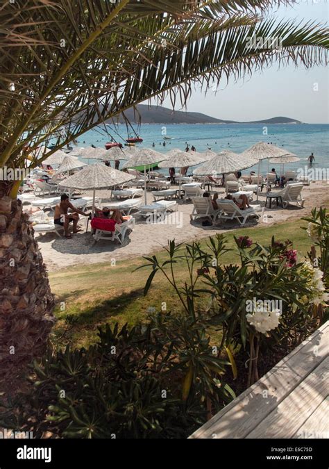 Cesme Turkey August 2nd 2014 Tourist Beach On The Cesme Peninsula