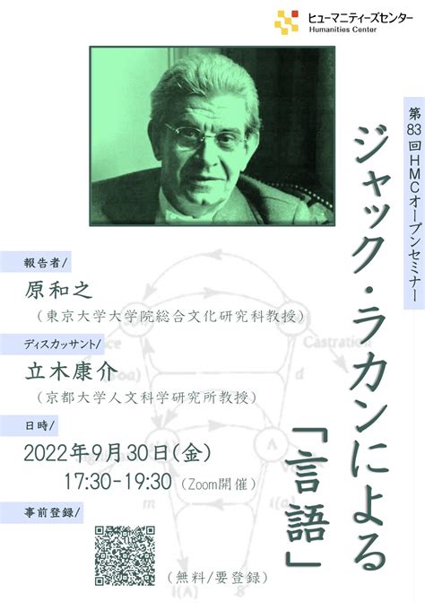 Hmc第83回オープンセミナー ジャック・ラカンによる「言語」 東京大学