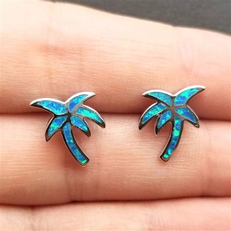 Palm Tree Stud Earrings Beach Stud Earrings Boho Stud Earrings Etsy