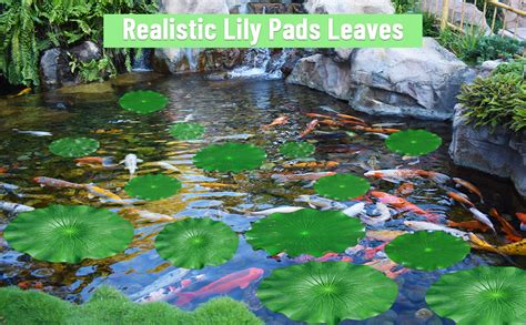 Amazon Zaugontw Pieces Realistic Lily Pads Leaves Artificial