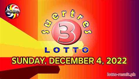 SWERTRES RESULT Today Sunday December 4 2022 Official PCSO Lotto