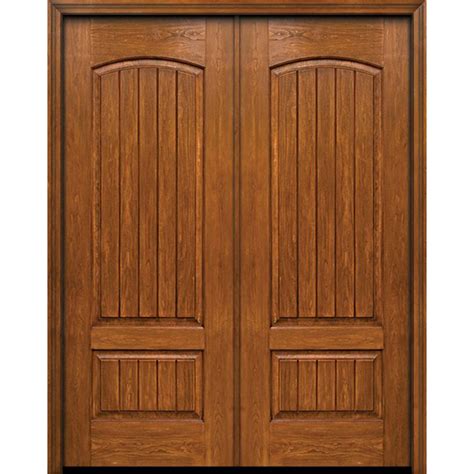 Eswda X Exterior Cherry In Plank Two Panel Double Entry Door