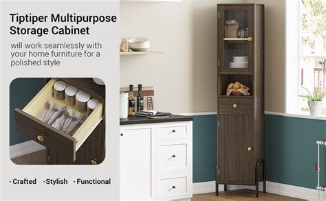 Tiptiper 67 Tall Bathroom Storage Cabinet