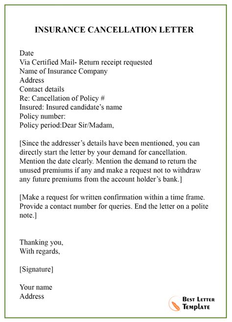 10 Cancellation Letter Template Format Sample And Example