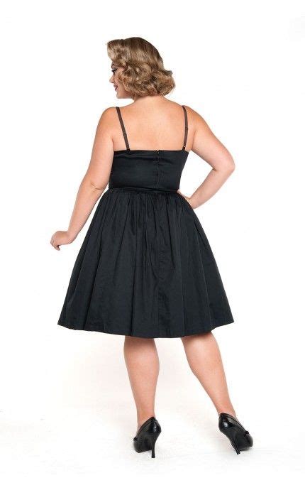 Pinup Couture Jenny Dress In Black Sateen Plus Size Pinup Girl Clothing Pinup Couture Dresses