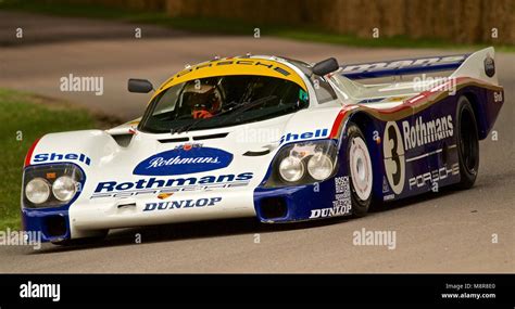 Historic Porsche 956 Race Car In Period Rothmans Livery Goodwood