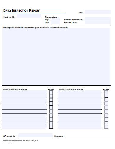 Daily Inspection Report 10 Examples Format How To Write Pdf