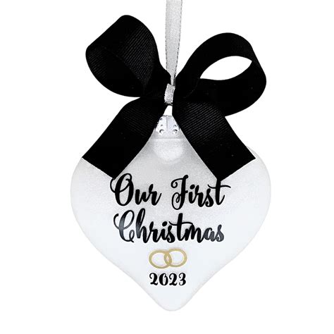 Our First Christmas Wedding Ornament 2024 Personalized 1st Wedding Christmas