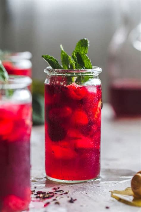 Raspberry Hibiscus Iced Tea Recipe The Almond Eater