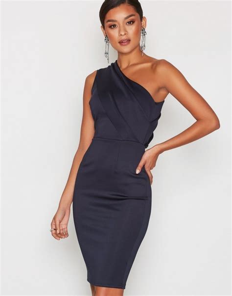 Ax Paris One Shoulder Dress Kotelomekko Navy Vaatekauppa24 Fi