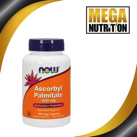 NOW Foods Ascorbyl Palmitate 500mg 100 Veg Capsules | Antioxidant Vit ...