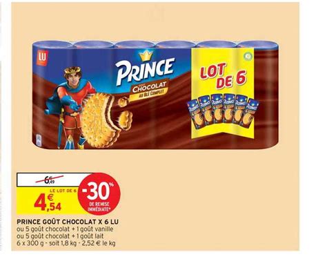 Promo Prince Goût Chocolat X6 Lu chez Intermarché iCatalogue fr