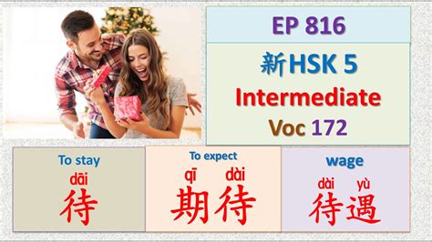 EP 816 New HSK 5 Voc 172 Part 1 Intermediate 待期待对待 新汉语水平3 0中级