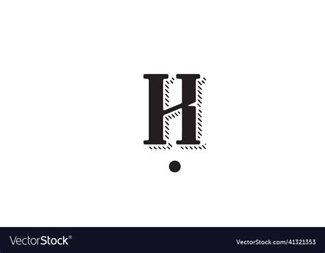 Black and white h alphabet letter icon logo Vector Image