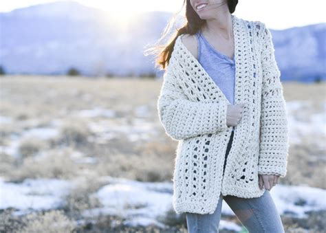 Easy Crochet Sweater Pattern Boyfriend Cardigan Mama In A Stitch