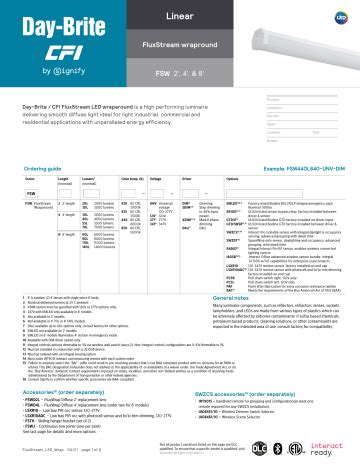 Day Brite CFI FluxStream LED Wraparound Specifications Manualzz