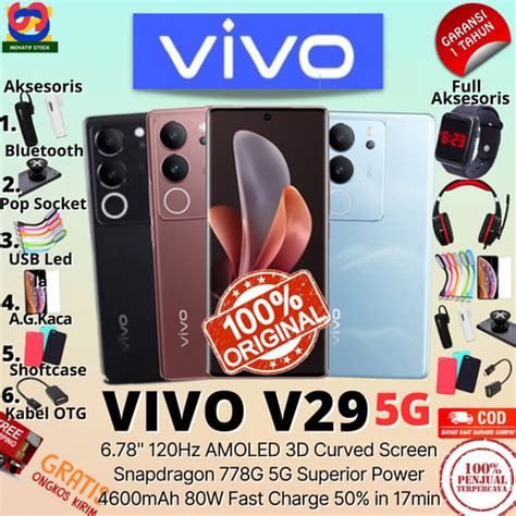 Jual HP BARU VIVO V29 5G 8 256GB 12 512GB RAM Upto 20GB GARANSI RESMI