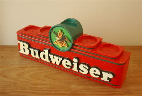 Vintage Budweiser Beer Display Sign Faux Wood Bud Bar Decor