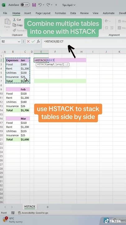 How To Stack Tables Using Hstack Youtube