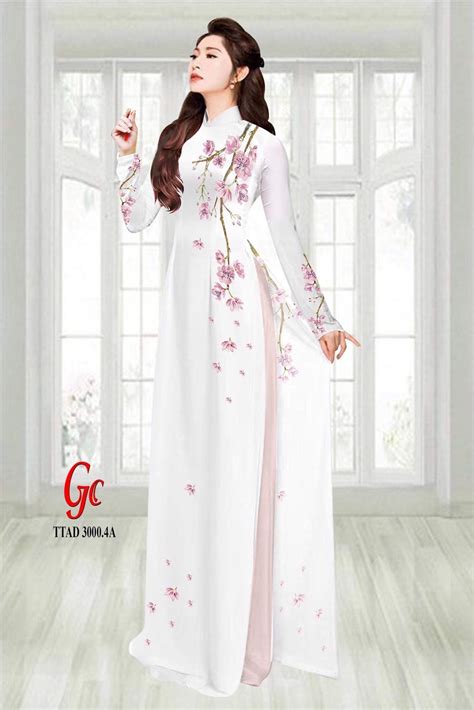 Vietnamese Women Ao Dai Dress With Pants Custom Size D Imprinted