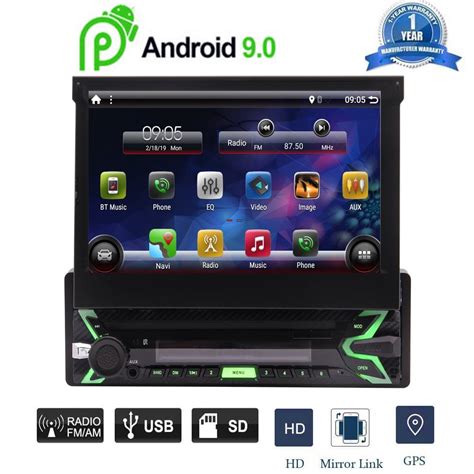 Android 90 System 7 Inch Detachable Face Panel Single Din Hd Capacitive Touch Screen Car Radio