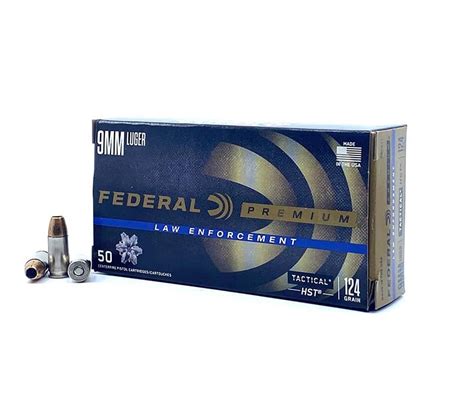 Federal 9mm Luger Premium Hst 124gr Jhp Ammo Souther Defense