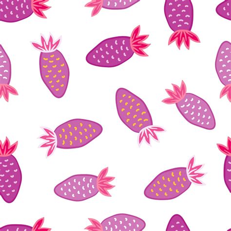 fond d écran de fraises dessinées à la main doodle modèle sans couture